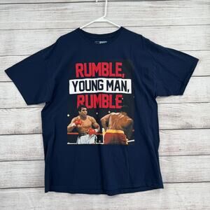 Muhammad Ali Rumble Young Man Rumble T-Shirt Mens 2XL Navy Blue Jungle